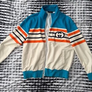 Gucci Teal and Orange Striped Jacket
